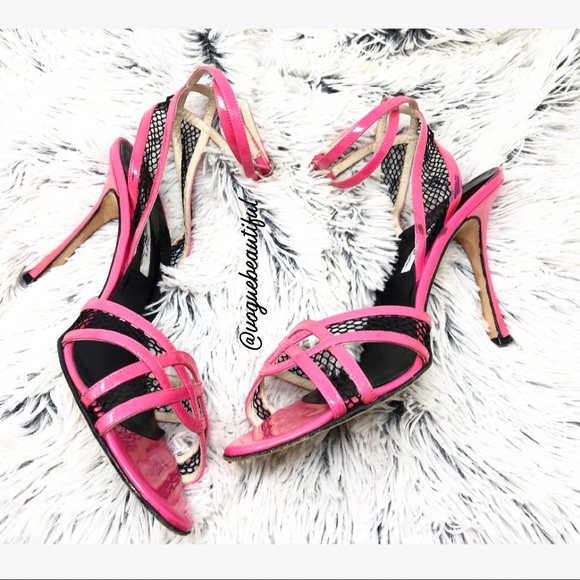 Brian Atwood Pink Mesh Heels - Picture 2 of 5